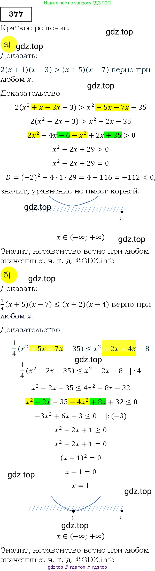 Алгебра, 9 класс Учебник, авторы: Макарычев Юрий Николаевич, Миндюк Нора Григорьевна, Нешков Константин Иванович, Суворова Светлана Борисовна, издательство Просвещение, Москва, 2014 - 2024, страница 106, номер 377, Решение 3