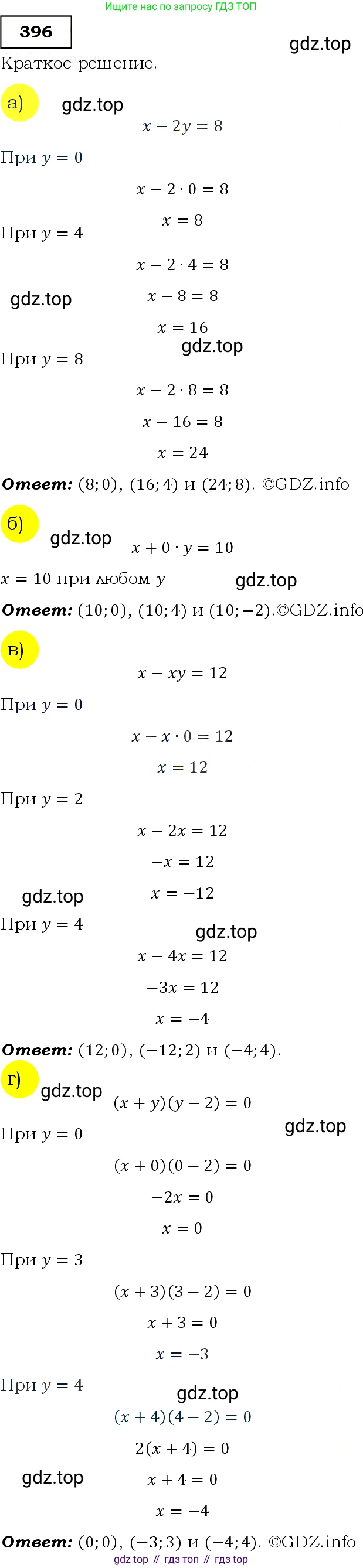 Алгебра, 9 класс Учебник, авторы: Макарычев Юрий Николаевич, Миндюк Нора Григорьевна, Нешков Константин Иванович, Суворова Светлана Борисовна, издательство Просвещение, Москва, 2014 - 2024, страница 111, номер 396, Решение 3