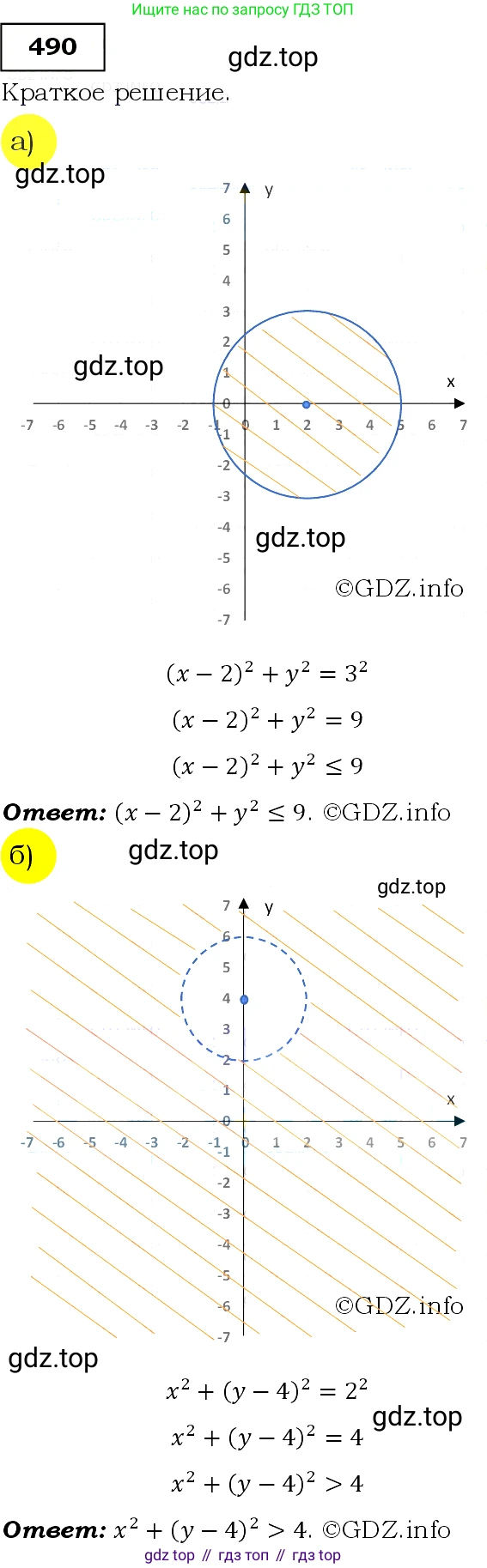 Алгебра, 9 класс Учебник, авторы: Макарычев Юрий Николаевич, Миндюк Нора Григорьевна, Нешков Константин Иванович, Суворова Светлана Борисовна, издательство Просвещение, Москва, 2014 - 2024, страница 129, номер 490, Решение 3