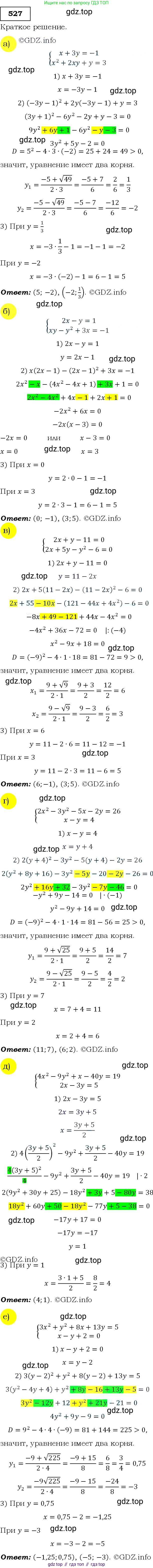 Алгебра, 9 класс Учебник, авторы: Макарычев Юрий Николаевич, Миндюк Нора Григорьевна, Нешков Константин Иванович, Суворова Светлана Борисовна, издательство Просвещение, Москва, 2014 - 2024, страница 140, номер 527, Решение 3