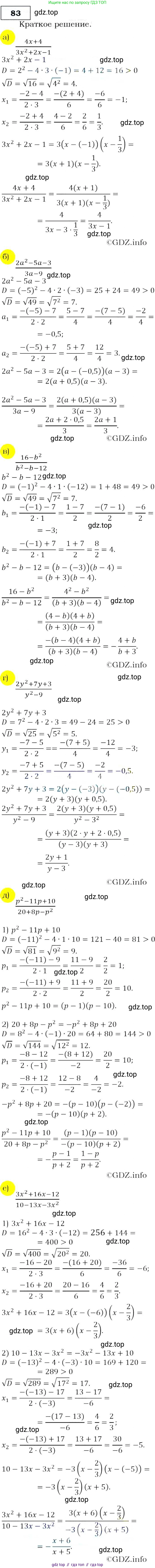 Алгебра, 9 класс Учебник, авторы: Макарычев Юрий Николаевич, Миндюк Нора Григорьевна, Нешков Константин Иванович, Суворова Светлана Борисовна, издательство Просвещение, Москва, 2014 - 2024, страница 30, номер 83, Решение 3