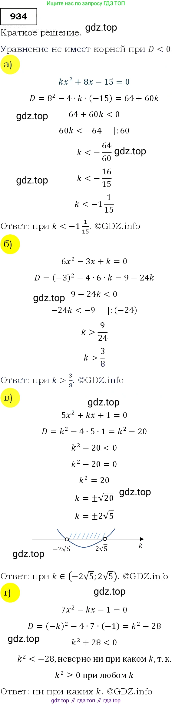 Алгебра, 9 класс Учебник, авторы: Макарычев Юрий Николаевич, Миндюк Нора Григорьевна, Нешков Константин Иванович, Суворова Светлана Борисовна, издательство Просвещение, Москва, 2014 - 2024, страница 229, номер 934, Решение 3