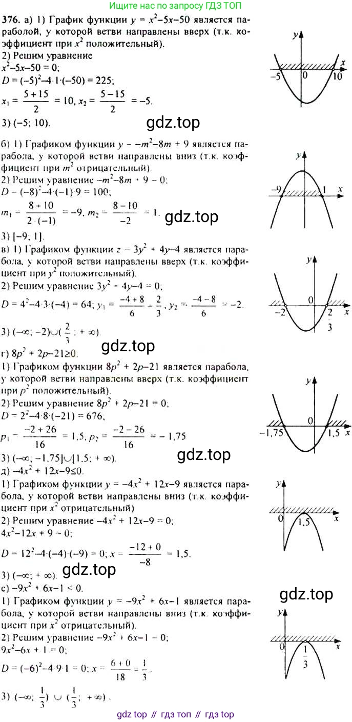 Алгебра, 9 класс Учебник, авторы: Макарычев Юрий Николаевич, Миндюк Нора Григорьевна, Нешков Константин Иванович, Суворова Светлана Борисовна, издательство Просвещение, Москва, 2014 - 2024, страница 105, номер 376, Решение 4