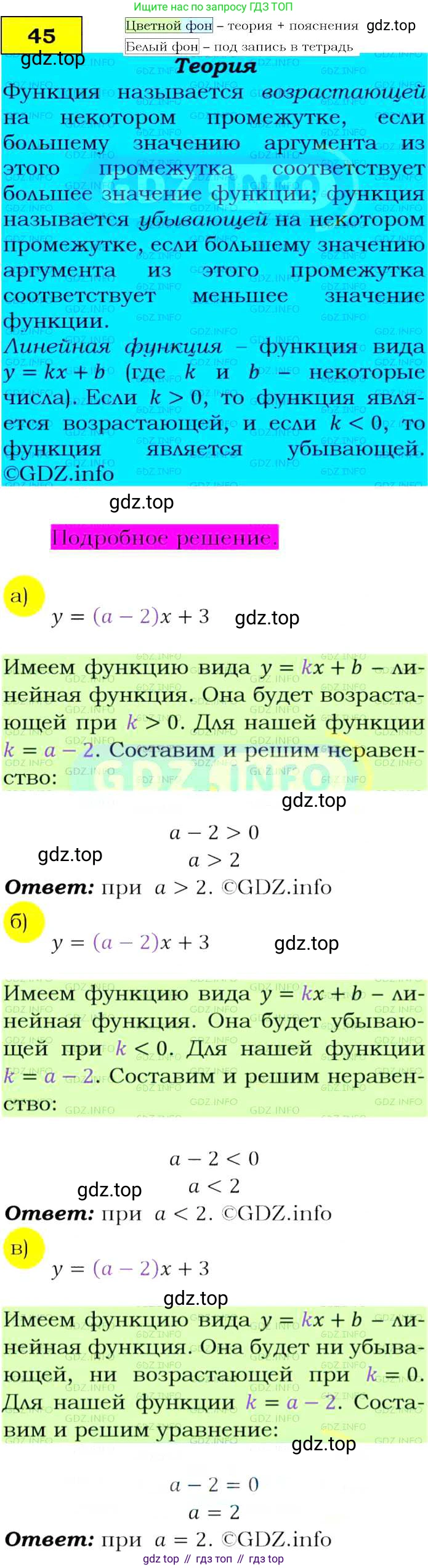 Алгебра, 9 класс Учебник, авторы: Макарычев Юрий Николаевич, Миндюк Нора Григорьевна, Нешков Константин Иванович, Суворова Светлана Борисовна, издательство Просвещение, Москва, 2014 - 2024, страница 21, номер 45, Решение 4