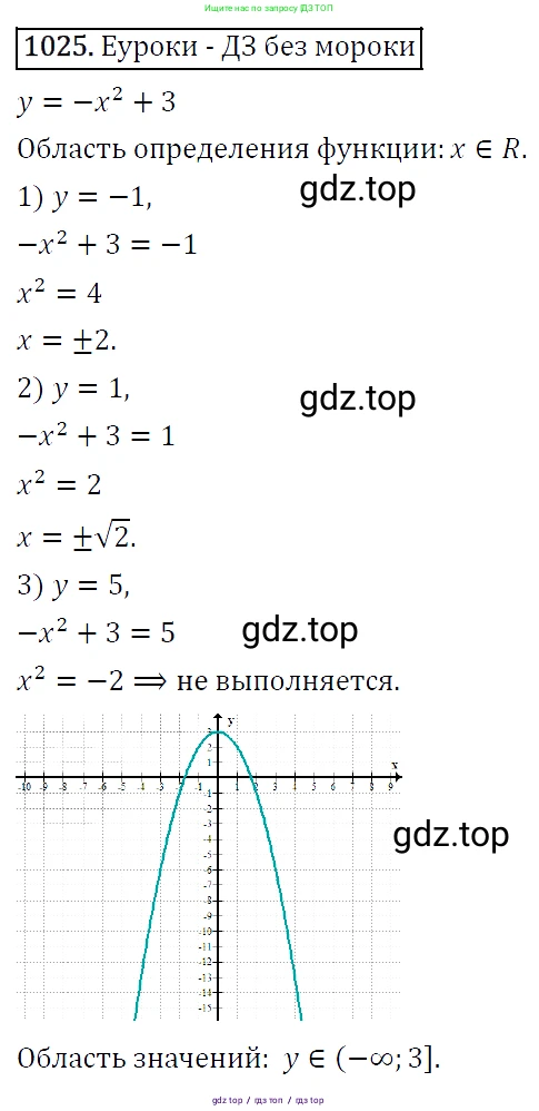 Алгебра, 9 класс Учебник, авторы: Макарычев Юрий Николаевич, Миндюк Нора Григорьевна, Нешков Константин Иванович, Суворова Светлана Борисовна, издательство Просвещение, Москва, 2014 - 2024, страница 240, номер 1025, Решение 5