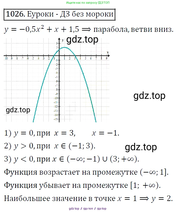 Алгебра, 9 класс Учебник, авторы: Макарычев Юрий Николаевич, Миндюк Нора Григорьевна, Нешков Константин Иванович, Суворова Светлана Борисовна, издательство Просвещение, Москва, 2014 - 2024, страница 240, номер 1026, Решение 5