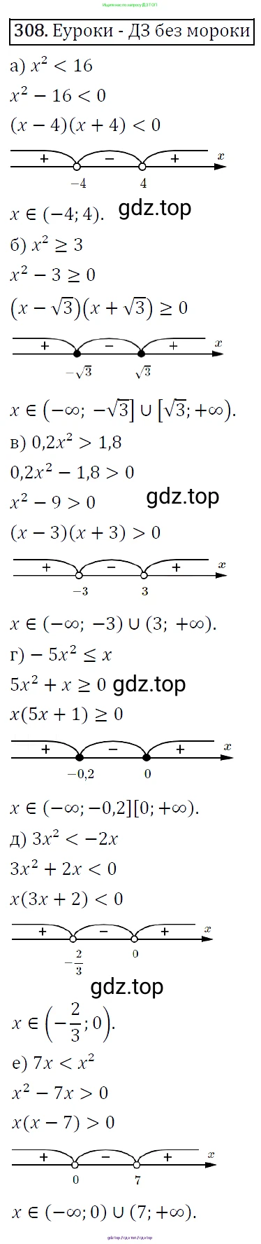 Алгебра, 9 класс Учебник, авторы: Макарычев Юрий Николаевич, Миндюк Нора Григорьевна, Нешков Константин Иванович, Суворова Светлана Борисовна, издательство Просвещение, Москва, 2014 - 2024, страница 90, номер 308, Решение 5