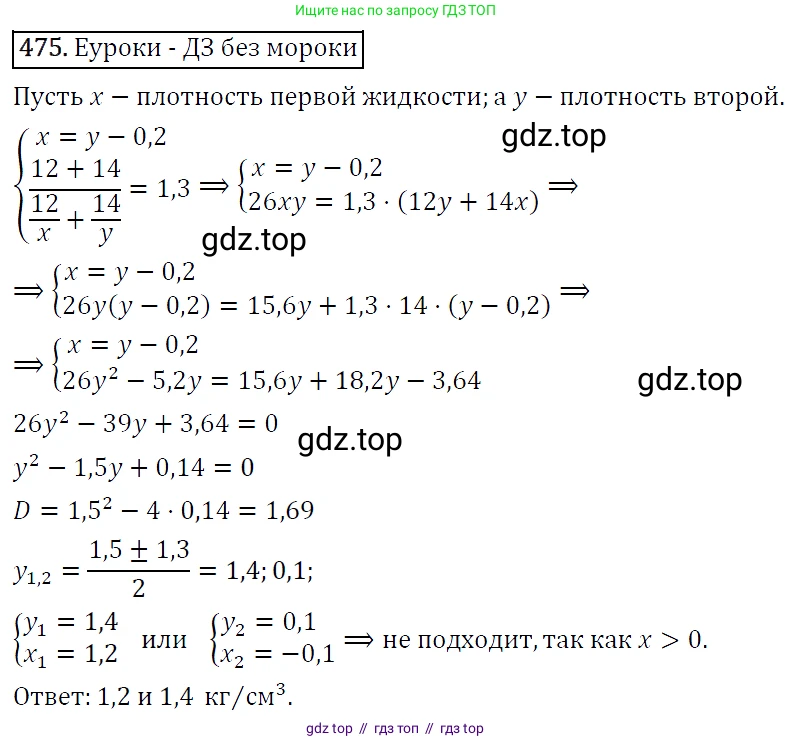Алгебра, 9 класс Учебник, авторы: Макарычев Юрий Николаевич, Миндюк Нора Григорьевна, Нешков Константин Иванович, Суворова Светлана Борисовна, издательство Просвещение, Москва, 2014 - 2024, страница 124, номер 475, Решение 5