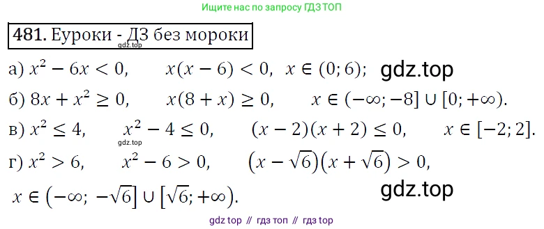 Алгебра, 9 класс Учебник, авторы: Макарычев Юрий Николаевич, Миндюк Нора Григорьевна, Нешков Константин Иванович, Суворова Светлана Борисовна, издательство Просвещение, Москва, 2014 - 2024, страница 125, номер 481, Решение 5