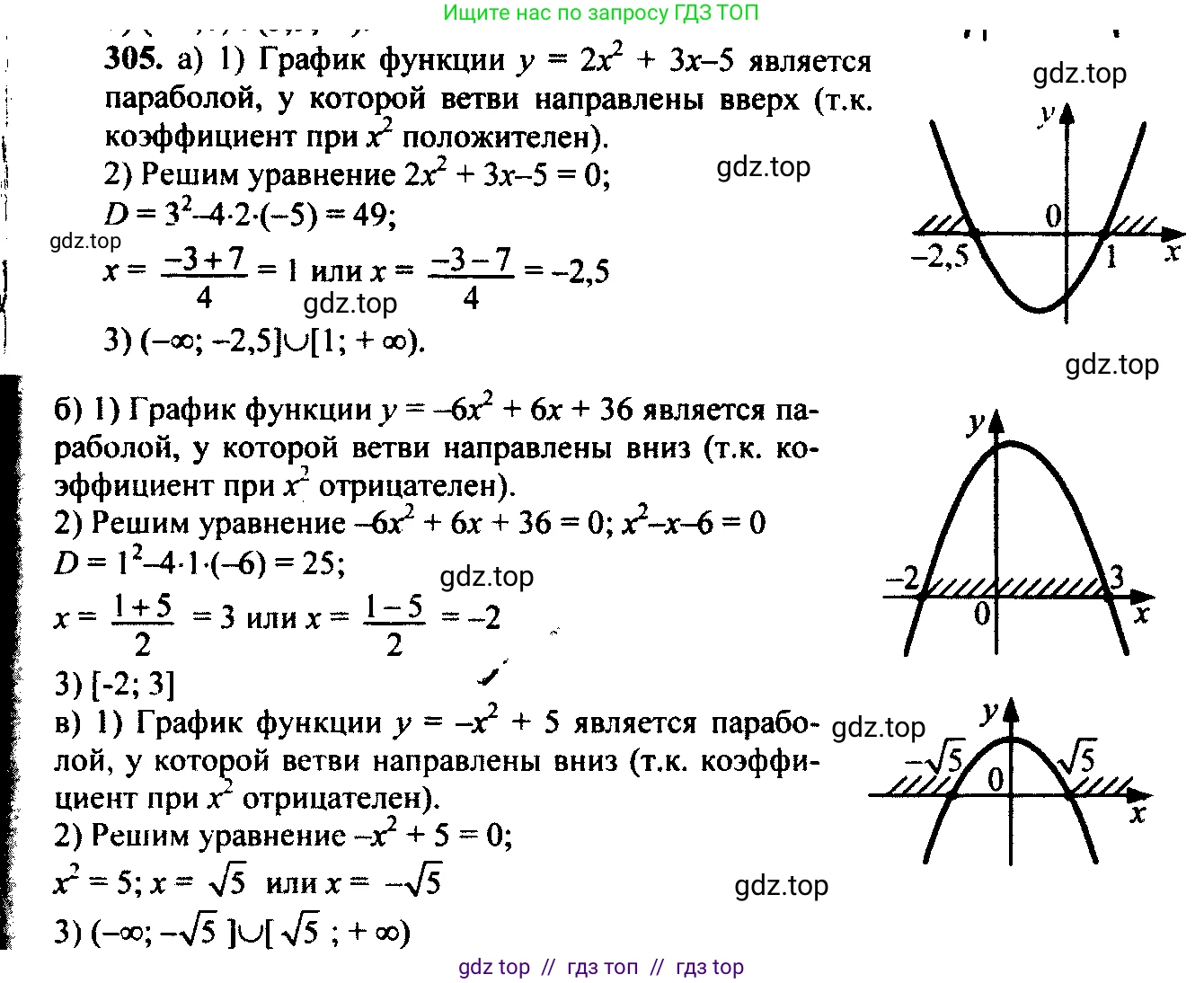 Алгебра, 9 класс Учебник, авторы: Макарычев Юрий Николаевич, Миндюк Нора Григорьевна, Нешков Константин Иванович, Суворова Светлана Борисовна, издательство Просвещение, Москва, 2014 - 2024, страница 90, номер 305, Решение 6