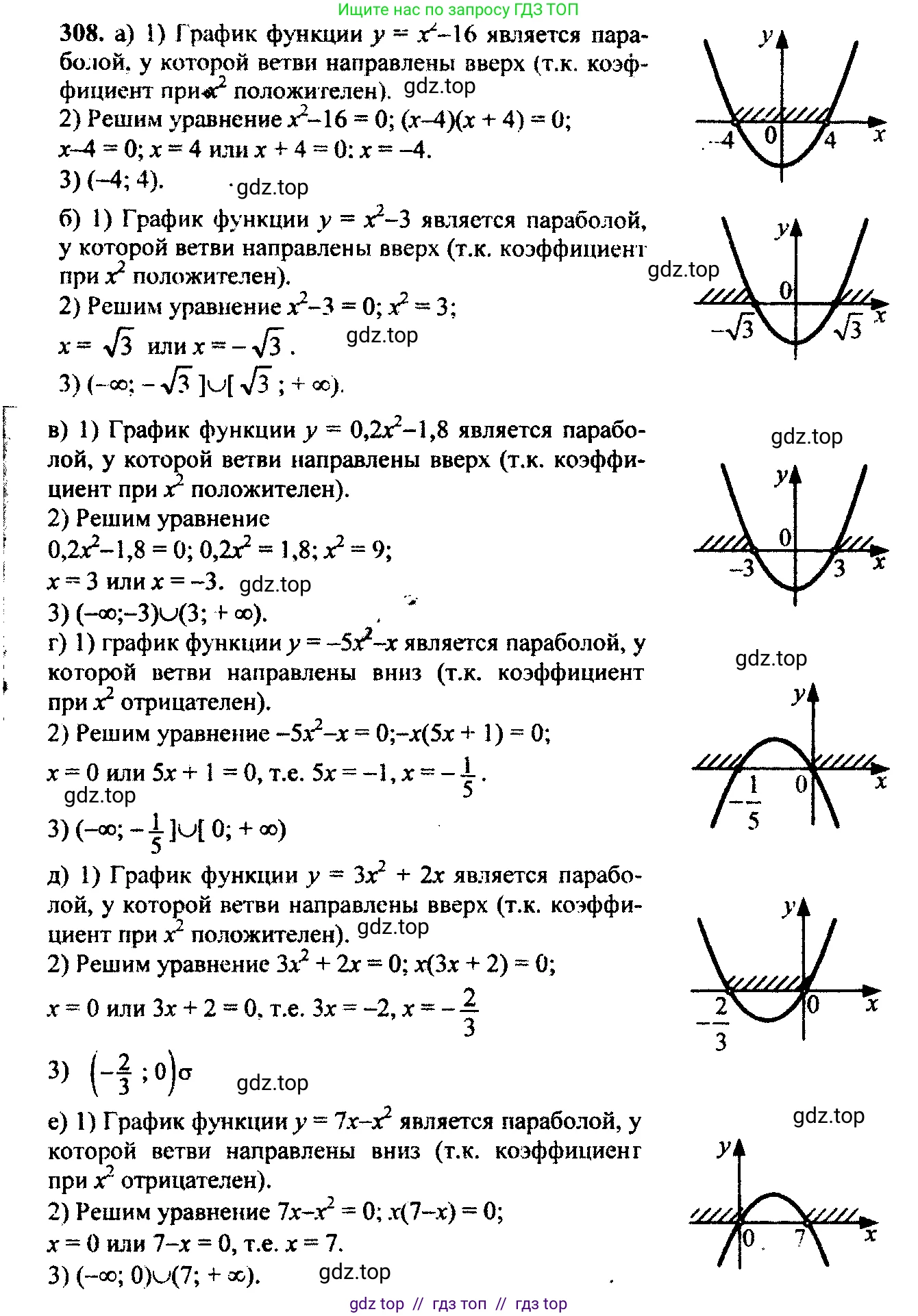Алгебра, 9 класс Учебник, авторы: Макарычев Юрий Николаевич, Миндюк Нора Григорьевна, Нешков Константин Иванович, Суворова Светлана Борисовна, издательство Просвещение, Москва, 2014 - 2024, страница 90, номер 308, Решение 6