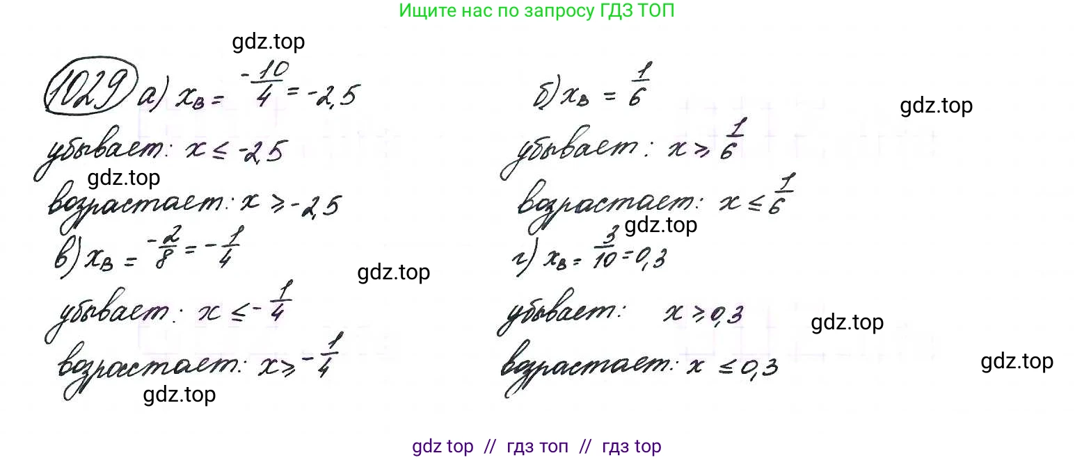 Алгебра, 9 класс Учебник, авторы: Макарычев Юрий Николаевич, Миндюк Нора Григорьевна, Нешков Константин Иванович, Суворова Светлана Борисовна, издательство Просвещение, Москва, 2014 - 2024, страница 240, номер 1029, Решение 7