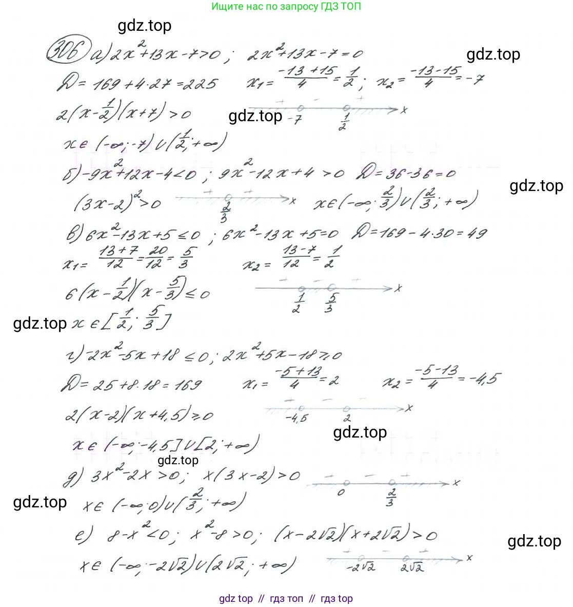 Алгебра, 9 класс Учебник, авторы: Макарычев Юрий Николаевич, Миндюк Нора Григорьевна, Нешков Константин Иванович, Суворова Светлана Борисовна, издательство Просвещение, Москва, 2014 - 2024, страница 90, номер 306, Решение 7