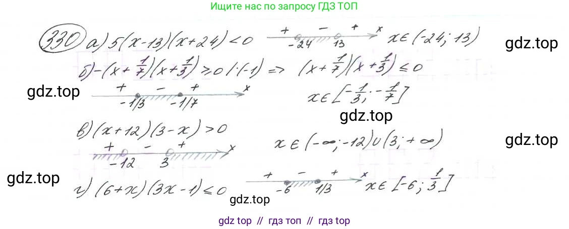 Алгебра, 9 класс Учебник, авторы: Макарычев Юрий Николаевич, Миндюк Нора Григорьевна, Нешков Константин Иванович, Суворова Светлана Борисовна, издательство Просвещение, Москва, 2014 - 2024, страница 96, номер 330, Решение 7