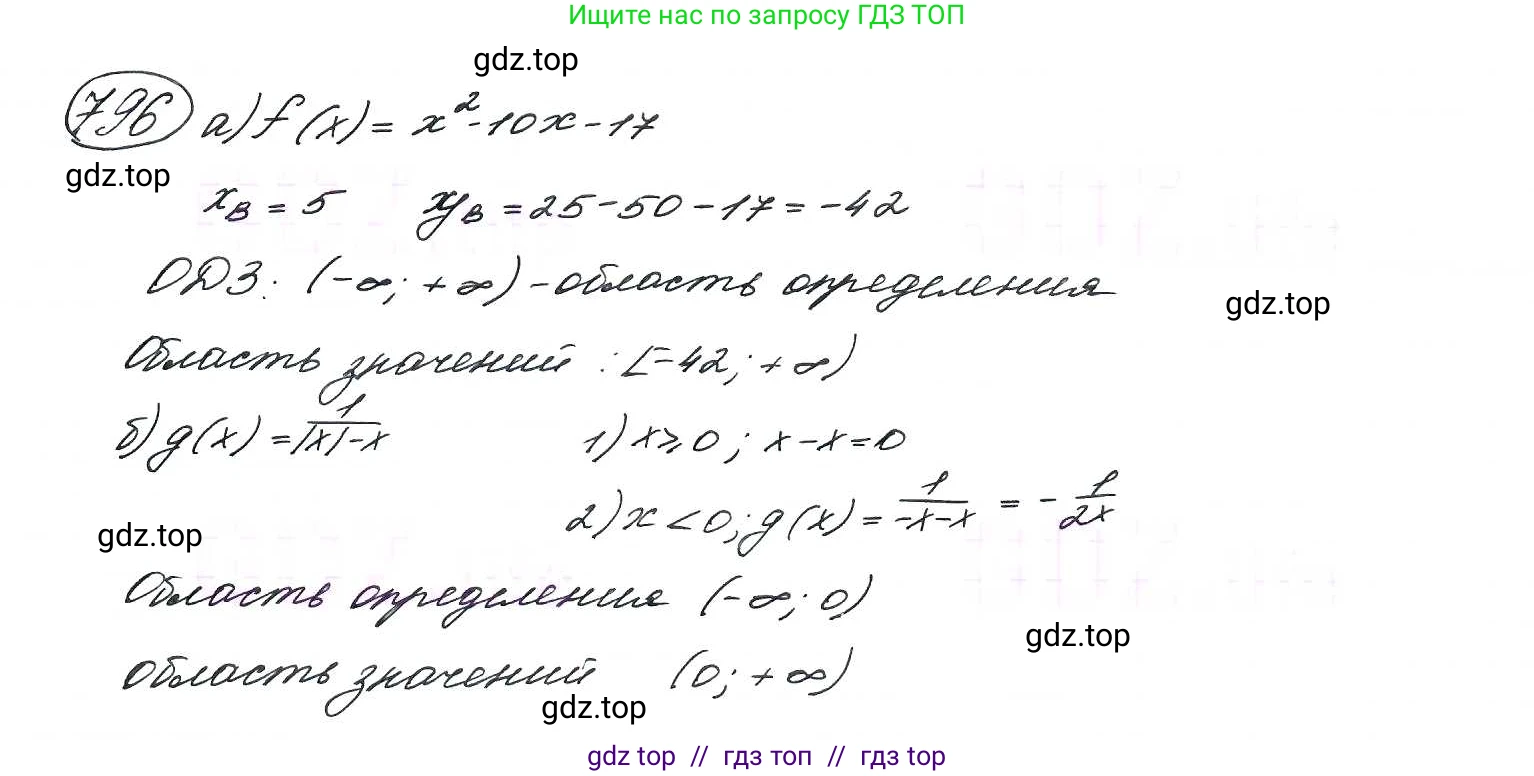 Алгебра, 9 класс Учебник, авторы: Макарычев Юрий Николаевич, Миндюк Нора Григорьевна, Нешков Константин Иванович, Суворова Светлана Борисовна, издательство Просвещение, Москва, 2014 - 2024, страница 202, номер 796, Решение 7