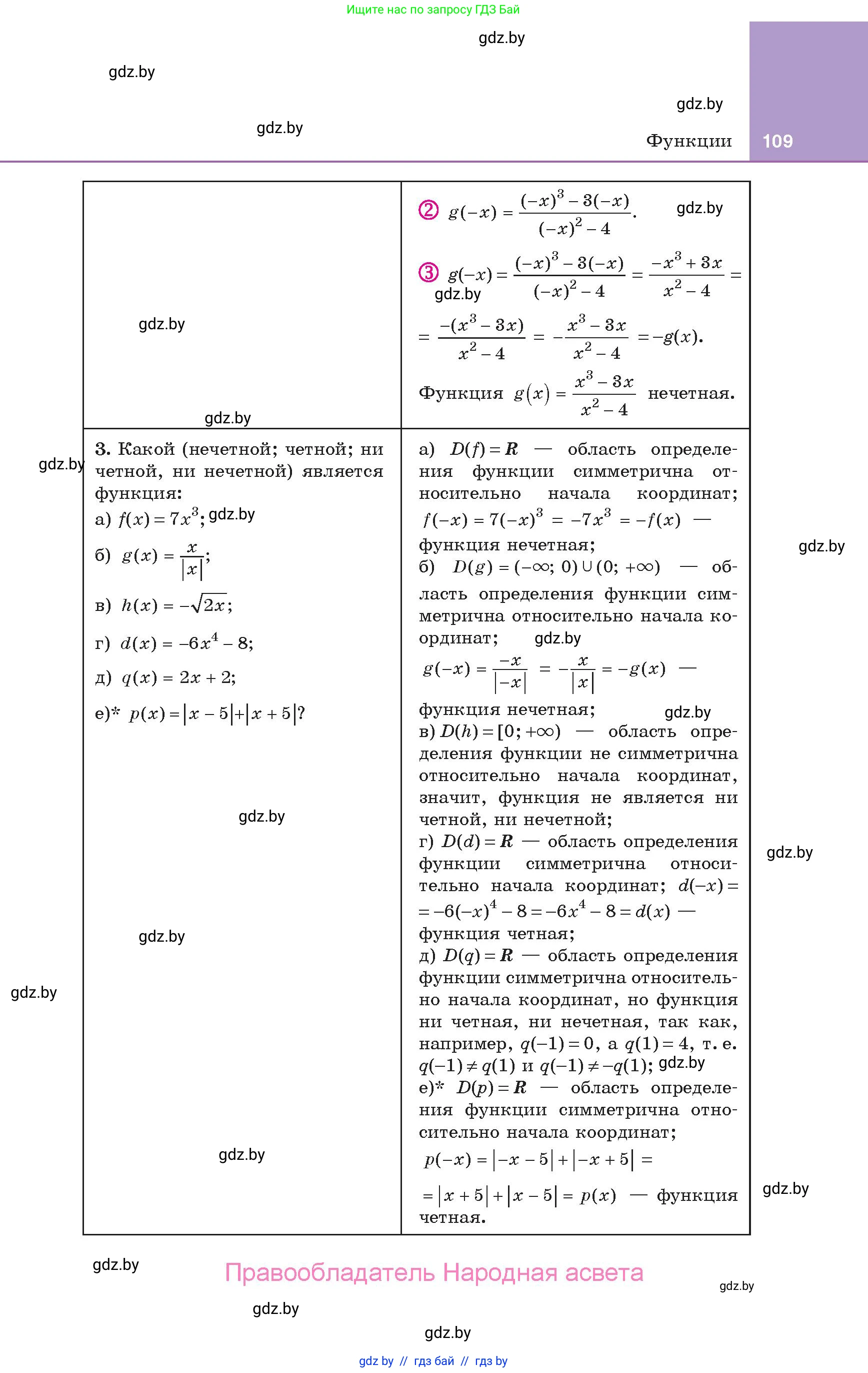 Алгебра, 10 класс Учебник, авторы: Арефьева Ирина Глебовна, Пирютко Ольга Николаевна, издательство Народная асвета, Минск, 2019, голубого цвета, страница 109