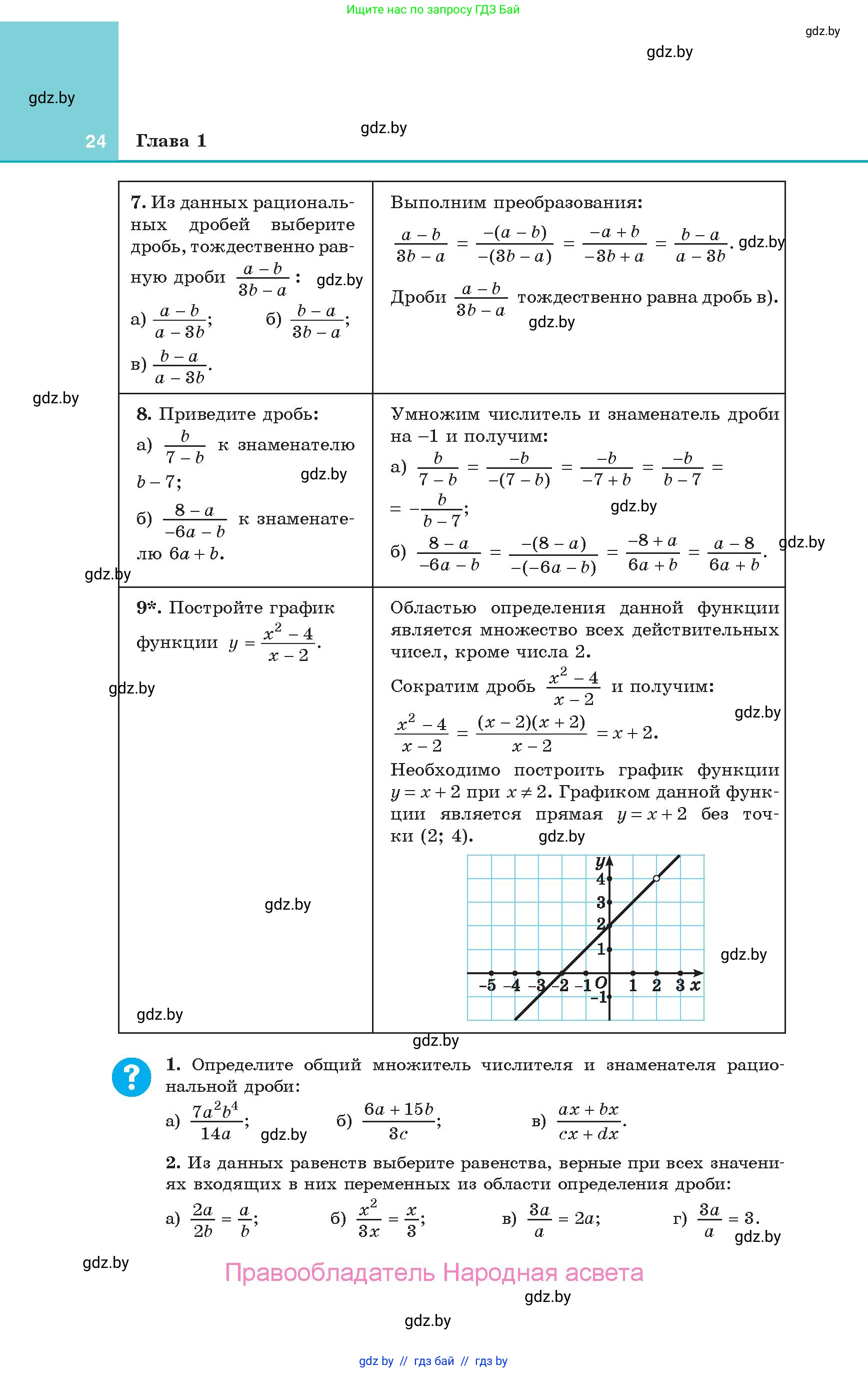 Алгебра, 10 класс Учебник, авторы: Арефьева Ирина Глебовна, Пирютко Ольга Николаевна, издательство Народная асвета, Минск, 2019, голубого цвета, страница 24