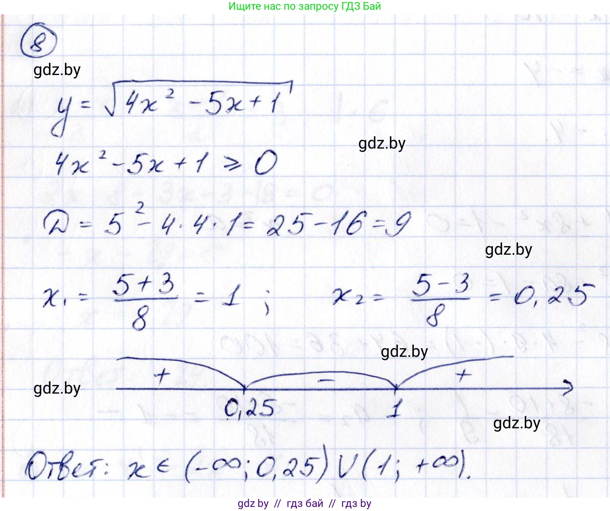 Алгебра, 10 класс Учебник, авторы: Арефьева Ирина Глебовна, Пирютко Ольга Николаевна, издательство Народная асвета, Минск, 2019, голубого цвета, страница 4, номер 8, Решение