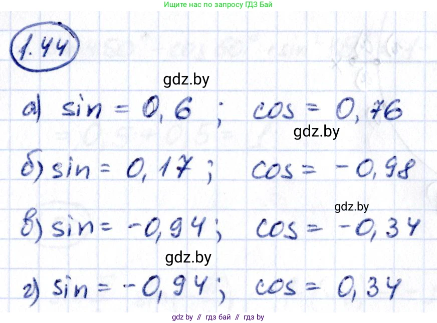 Алгебра, 10 класс Учебник, авторы: Арефьева Ирина Глебовна, Пирютко Ольга Николаевна, издательство Народная асвета, Минск, 2019, голубого цвета, страница 27, номер 1.44, Решение