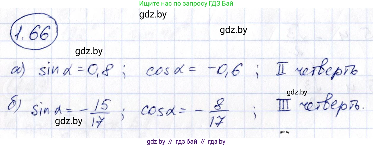 Алгебра, 10 класс Учебник, авторы: Арефьева Ирина Глебовна, Пирютко Ольга Николаевна, издательство Народная асвета, Минск, 2019, голубого цвета, страница 30, номер 1.66, Решение