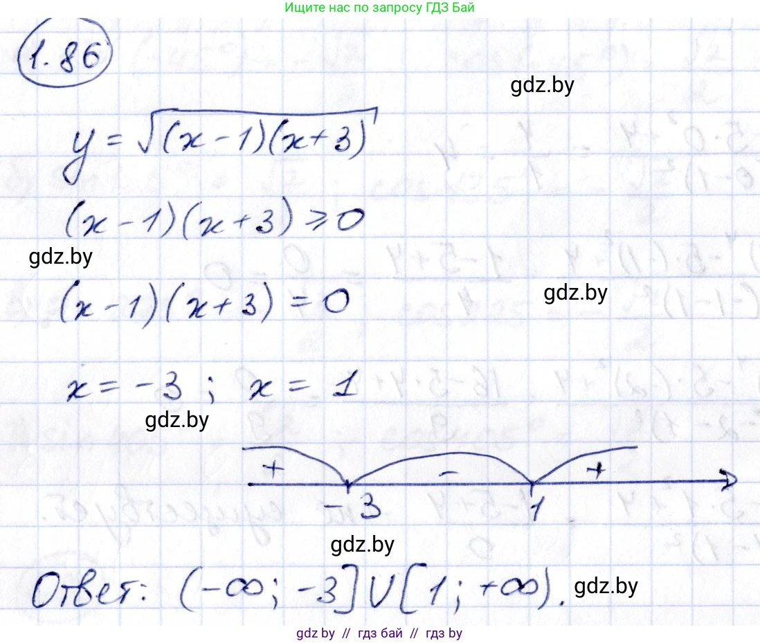 Алгебра, 10 класс Учебник, авторы: Арефьева Ирина Глебовна, Пирютко Ольга Николаевна, издательство Народная асвета, Минск, 2019, голубого цвета, страница 32, номер 1.86, Решение