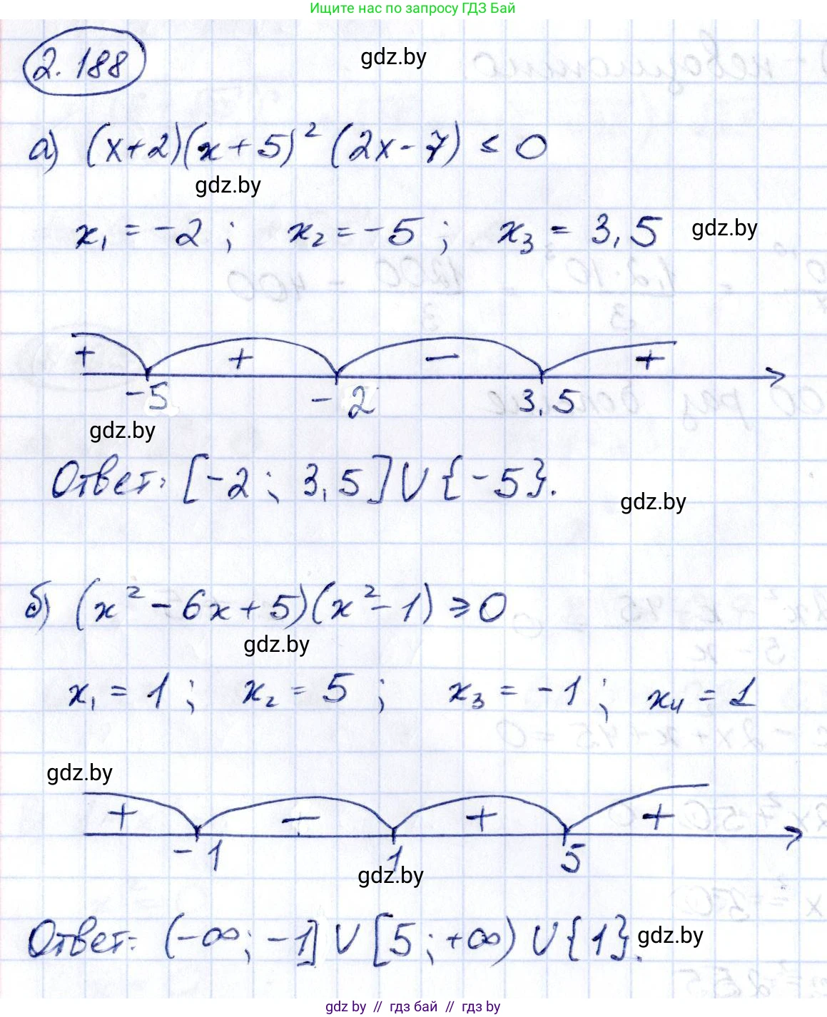 Алгебра, 10 класс Учебник, авторы: Арефьева Ирина Глебовна, Пирютко Ольга Николаевна, издательство Народная асвета, Минск, 2019, голубого цвета, страница 192, номер 2.188, Решение