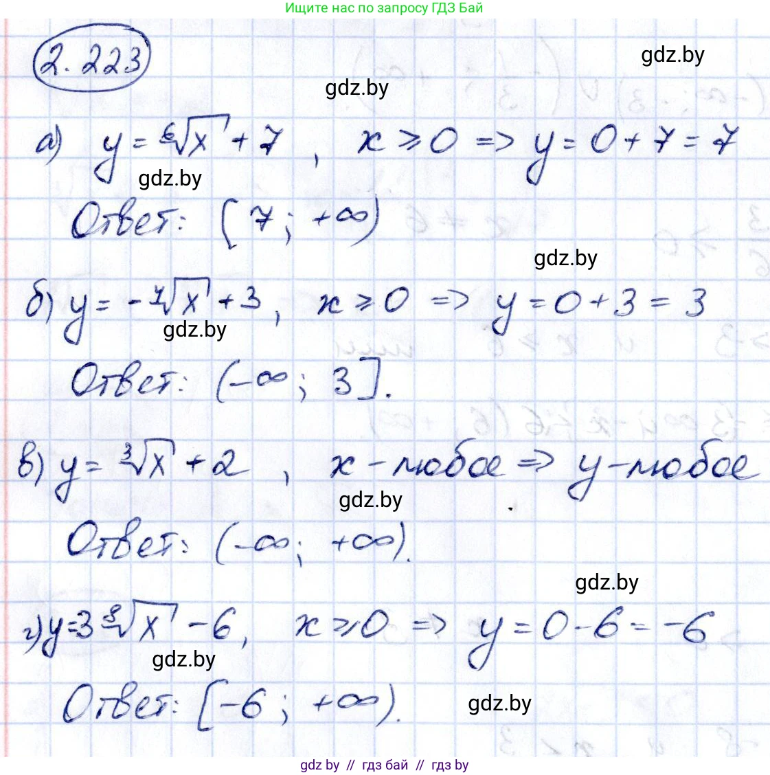 Алгебра, 10 класс Учебник, авторы: Арефьева Ирина Глебовна, Пирютко Ольга Николаевна, издательство Народная асвета, Минск, 2019, голубого цвета, страница 202, номер 2.223, Решение