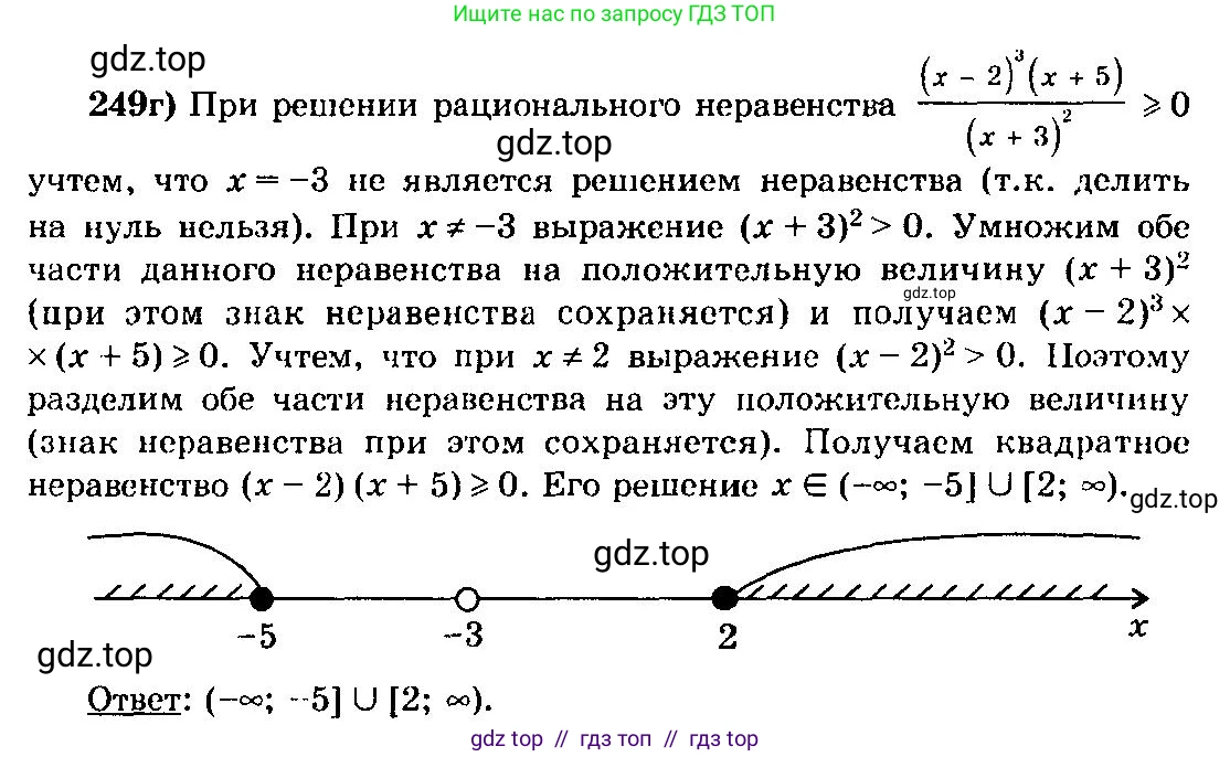 Алгебра, 10-11 класс Учебник, авторы: Колмогоров Андрей Николаевич, Абрамов Александр Михайлович, Дудницын Юрий Павлович, издательство Просвещение, Москва, 2008, зелёного цвета, страница 129, номер 249, Решение 3 (продолжение 2)