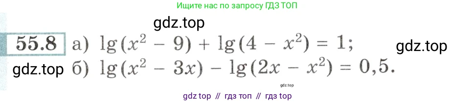 Алгебра, 10-11 класс Задачник, авторы: Мордкович Александр Григорьевич, Семенов Павел Владимирович, Денищева Лариса Олеговна, Корешкова Т А, Мишустина Татьяна Николаевна, Тульчинская Елена Ефимовна, издательство Мнемозина, Москва, 2019, Часть 2, страница 219, номер 55.8, Условие