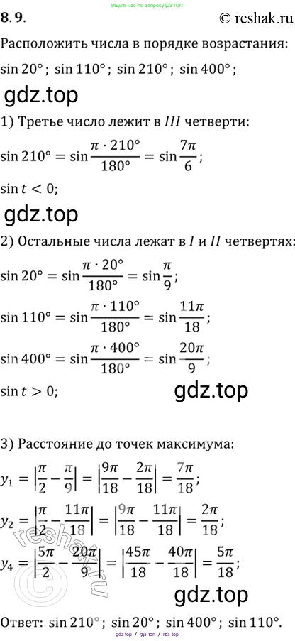 Алгебра, 10-11 класс Задачник, авторы: Мордкович Александр Григорьевич, Семенов Павел Владимирович, Денищева Лариса Олеговна, Корешкова Т А, Мишустина Татьяна Николаевна, Тульчинская Елена Ефимовна, издательство Мнемозина, Москва, 2019, Часть 2, страница 24, номер 8.9, Решение 2