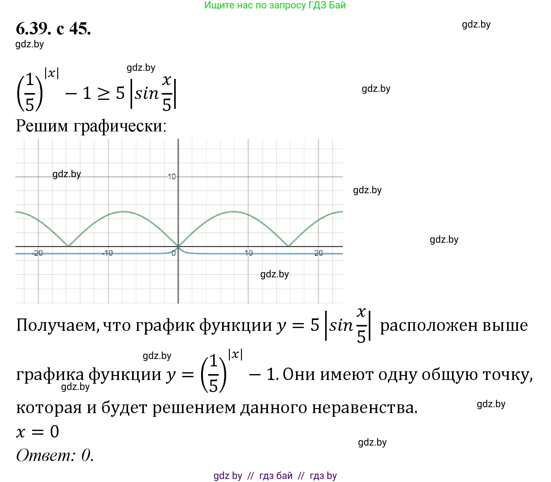 Алгебра, 11 класс Сборник задач, авторы: Арефьева Ирина Глебовна, Пирютко Ольга Николаевна, издательство Народная асвета, Минск, 2020, белого цвета, страница 45, номер 39, Решение