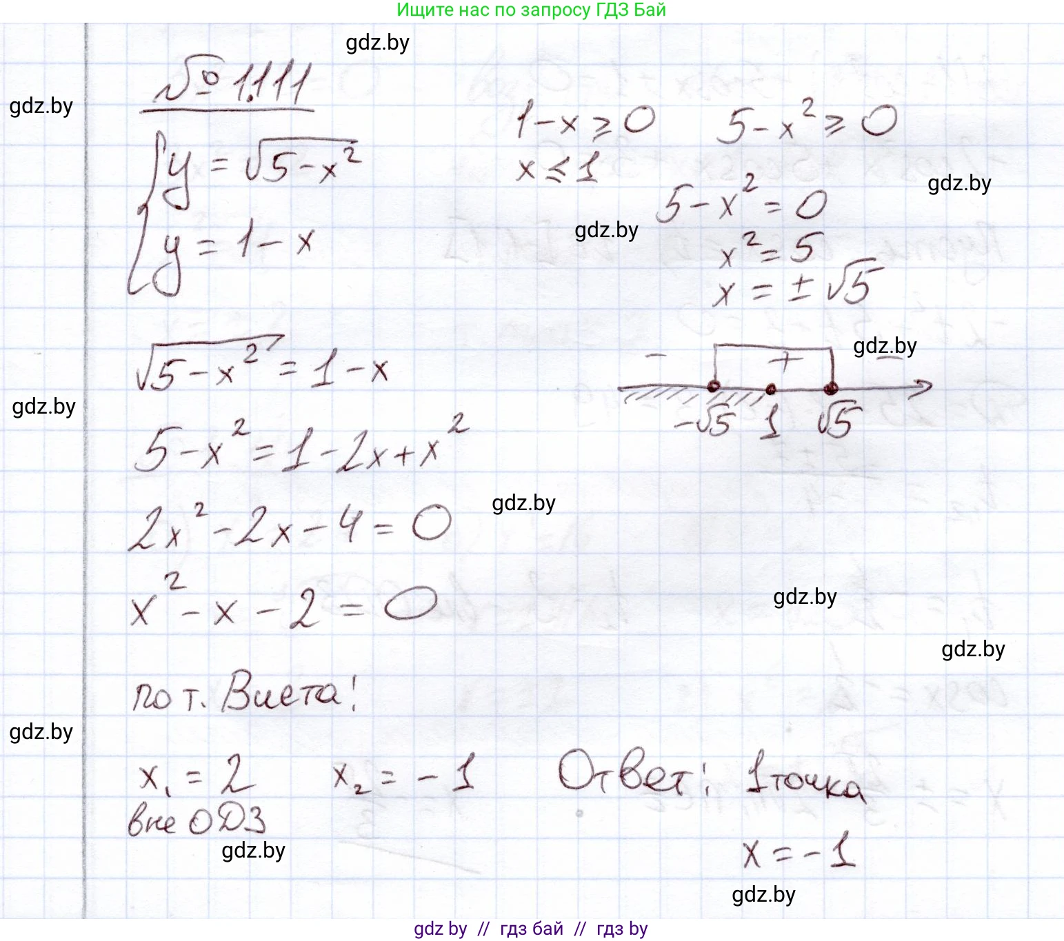 Алгебра, 11 класс Учебник, авторы: Арефьева Ирина Глебовна, Пирютко Ольга Николаевна, издательство Народная асвета, Минск, 2020, бирюзового цвета, страница 31, номер 1.111, Решение