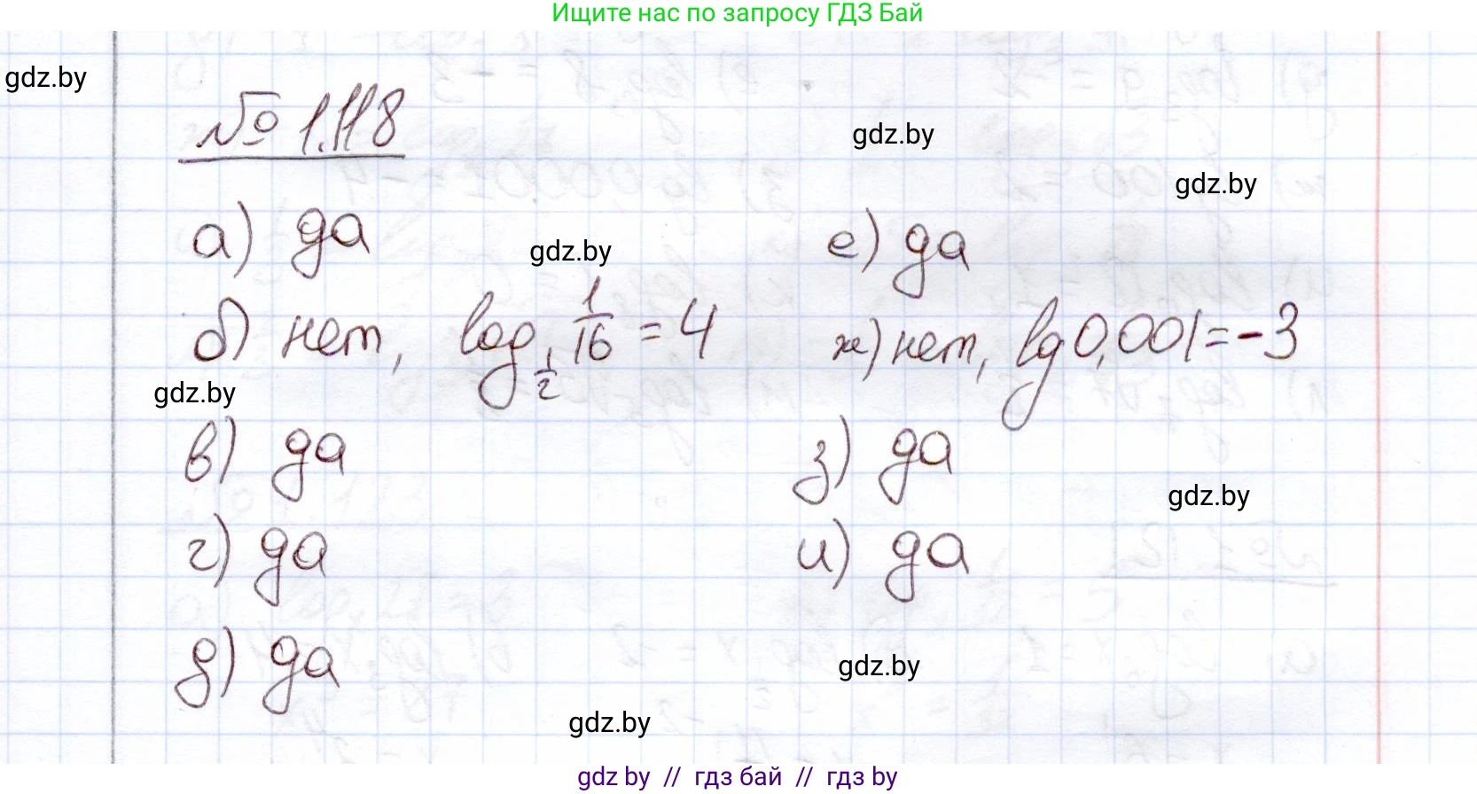 Алгебра, 11 класс Учебник, авторы: Арефьева Ирина Глебовна, Пирютко Ольга Николаевна, издательство Народная асвета, Минск, 2020, бирюзового цвета, страница 37, номер 1.118, Решение