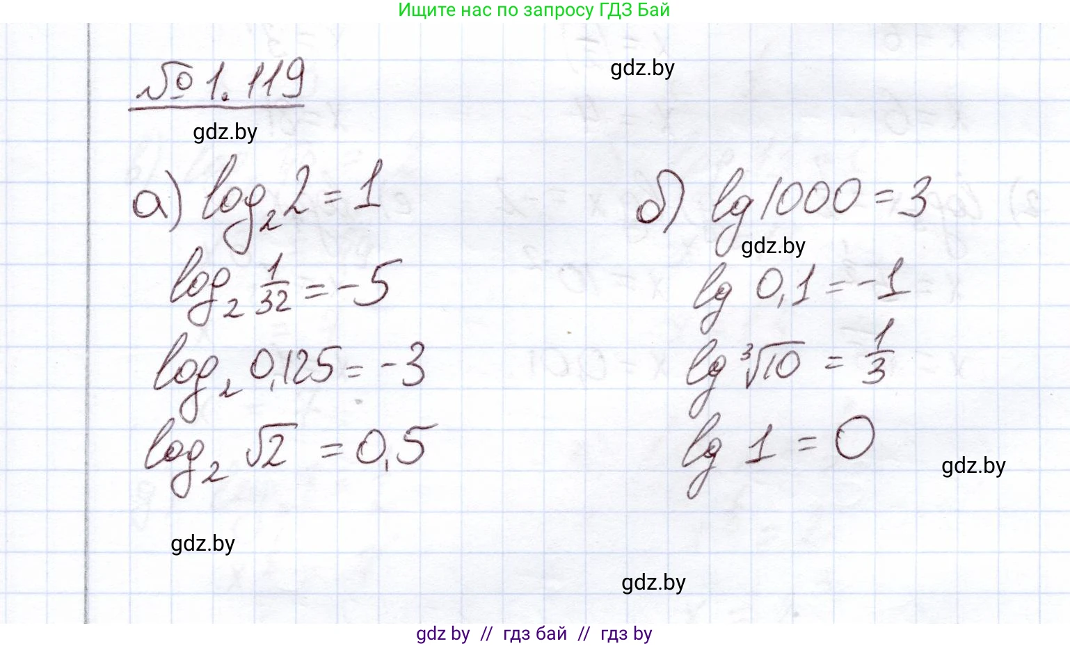 Алгебра, 11 класс Учебник, авторы: Арефьева Ирина Глебовна, Пирютко Ольга Николаевна, издательство Народная асвета, Минск, 2020, бирюзового цвета, страница 38, номер 1.119, Решение