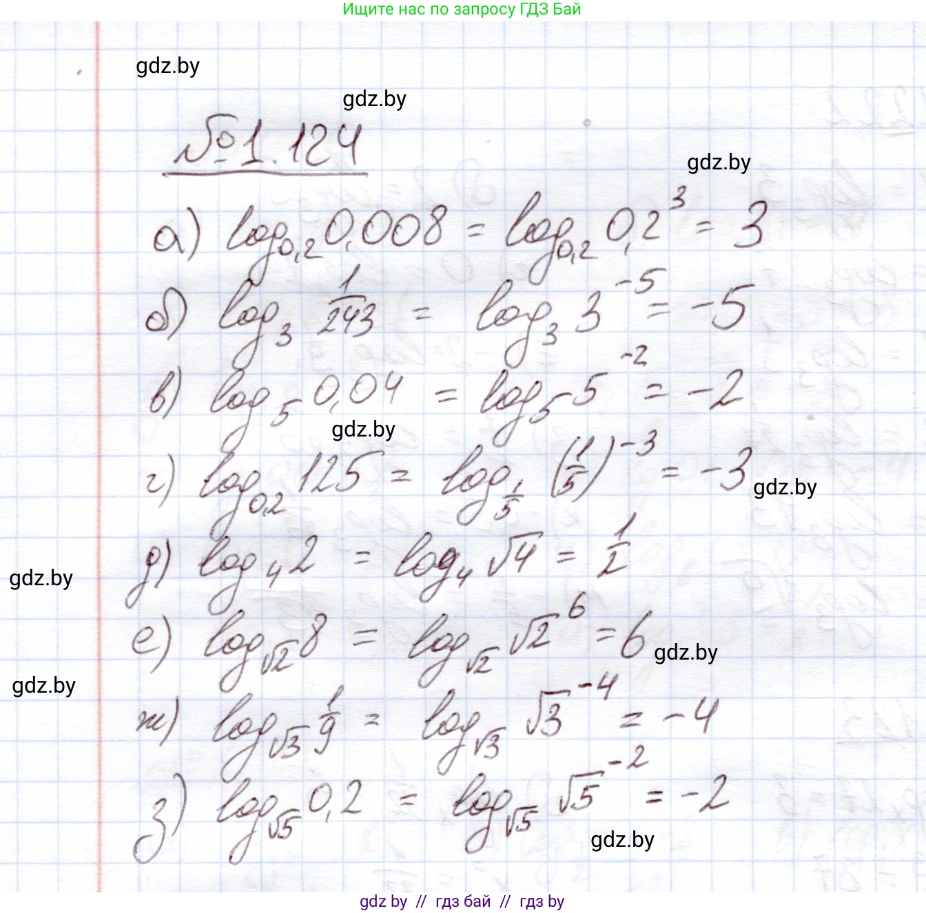 Алгебра, 11 класс Учебник, авторы: Арефьева Ирина Глебовна, Пирютко Ольга Николаевна, издательство Народная асвета, Минск, 2020, бирюзового цвета, страница 38, номер 1.124, Решение