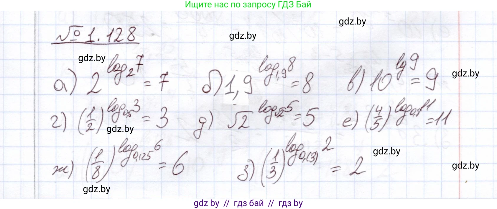 Алгебра, 11 класс Учебник, авторы: Арефьева Ирина Глебовна, Пирютко Ольга Николаевна, издательство Народная асвета, Минск, 2020, бирюзового цвета, страница 39, номер 1.128, Решение