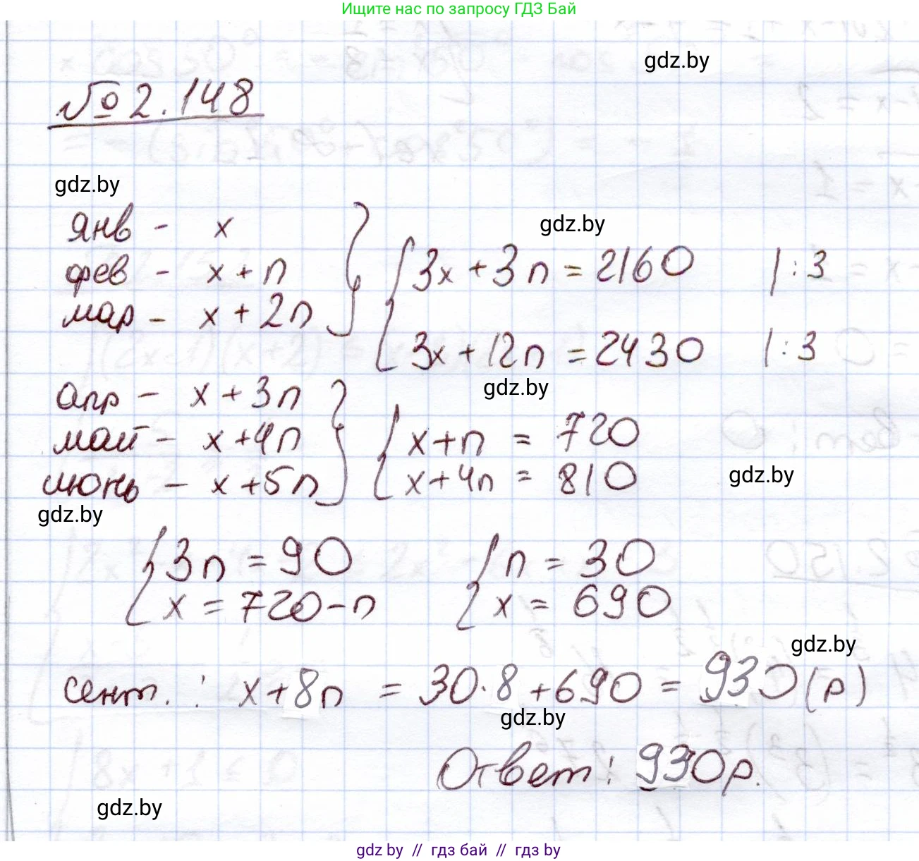 Алгебра, 11 класс Учебник, авторы: Арефьева Ирина Глебовна, Пирютко Ольга Николаевна, издательство Народная асвета, Минск, 2020, бирюзового цвета, страница 78, номер 2.148, Решение
