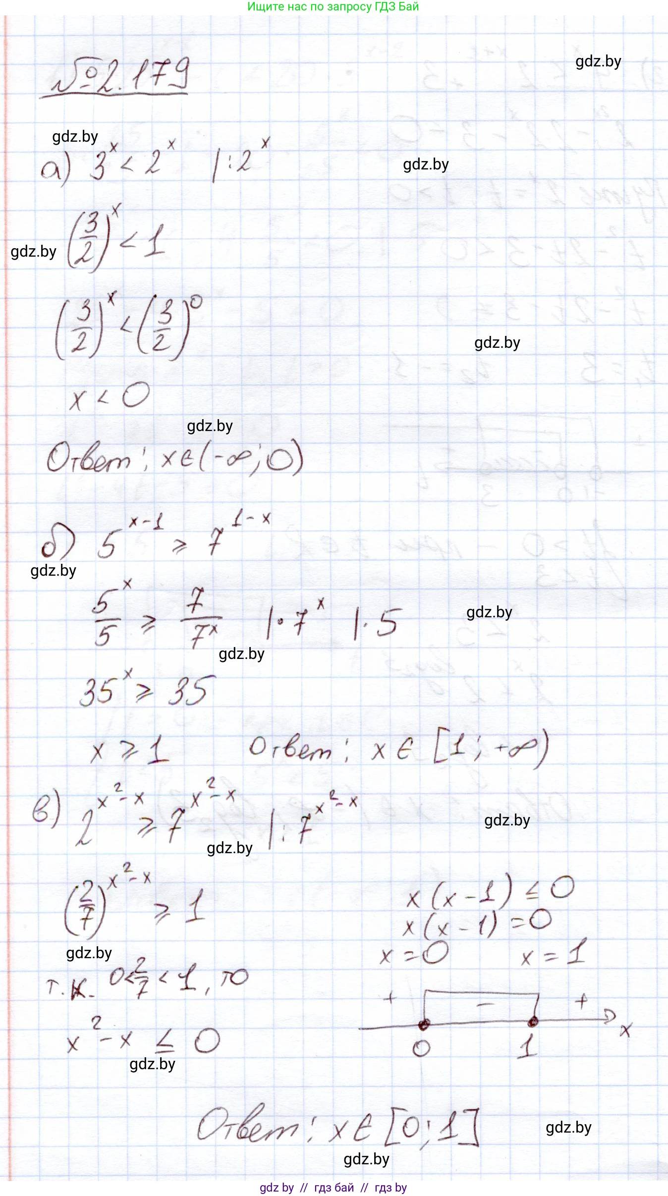 Алгебра, 11 класс Учебник, авторы: Арефьева Ирина Глебовна, Пирютко Ольга Николаевна, издательство Народная асвета, Минск, 2020, бирюзового цвета, страница 91, номер 2.179, Решение