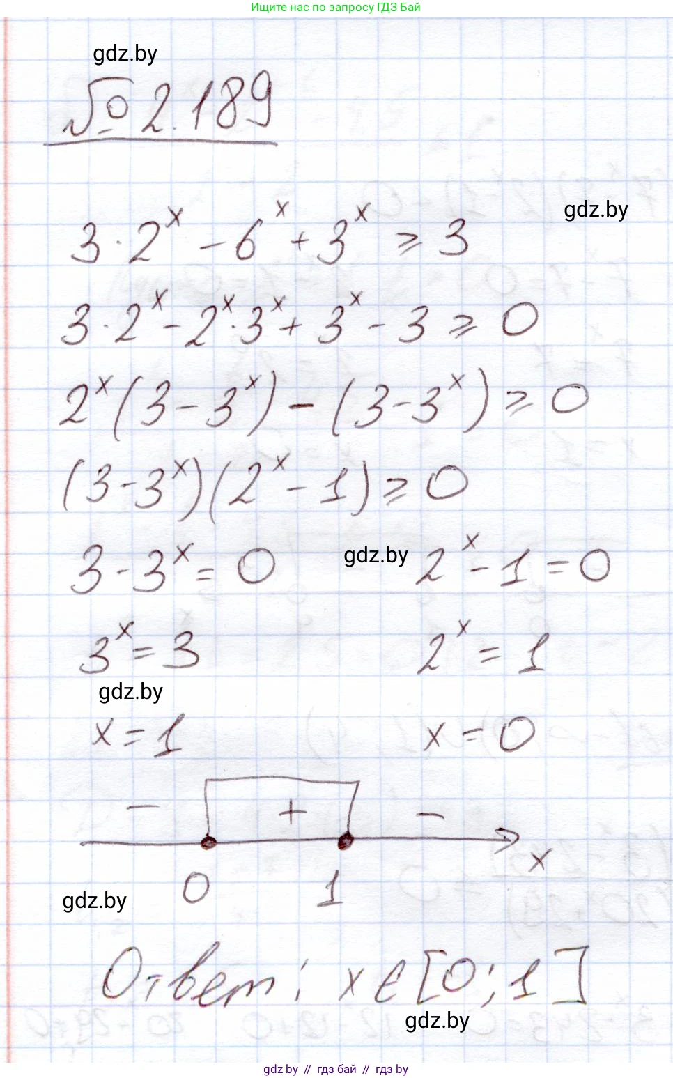 Алгебра, 11 класс Учебник, авторы: Арефьева Ирина Глебовна, Пирютко Ольга Николаевна, издательство Народная асвета, Минск, 2020, бирюзового цвета, страница 92, номер 2.189, Решение