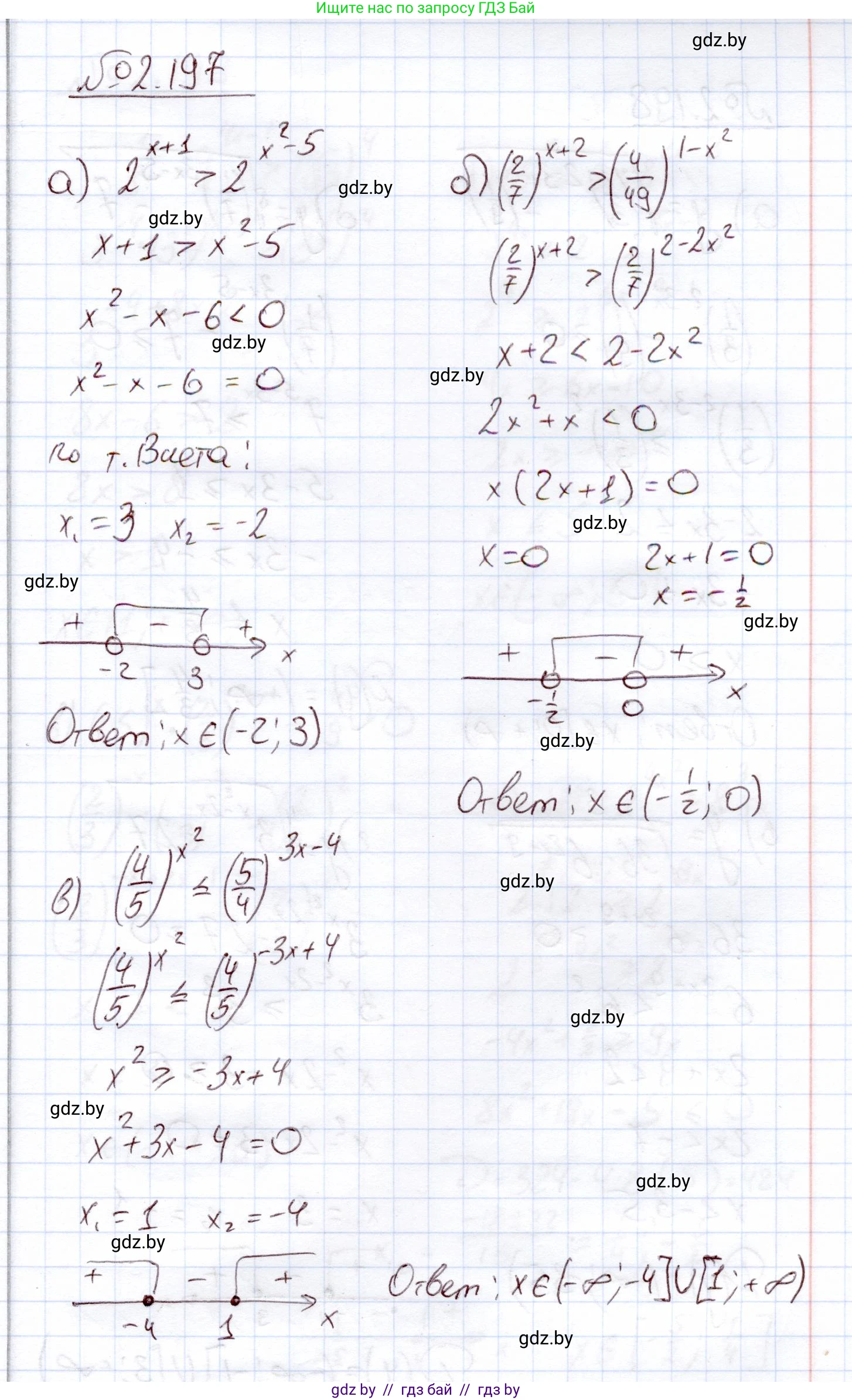 Алгебра, 11 класс Учебник, авторы: Арефьева Ирина Глебовна, Пирютко Ольга Николаевна, издательство Народная асвета, Минск, 2020, бирюзового цвета, страница 93, номер 2.197, Решение