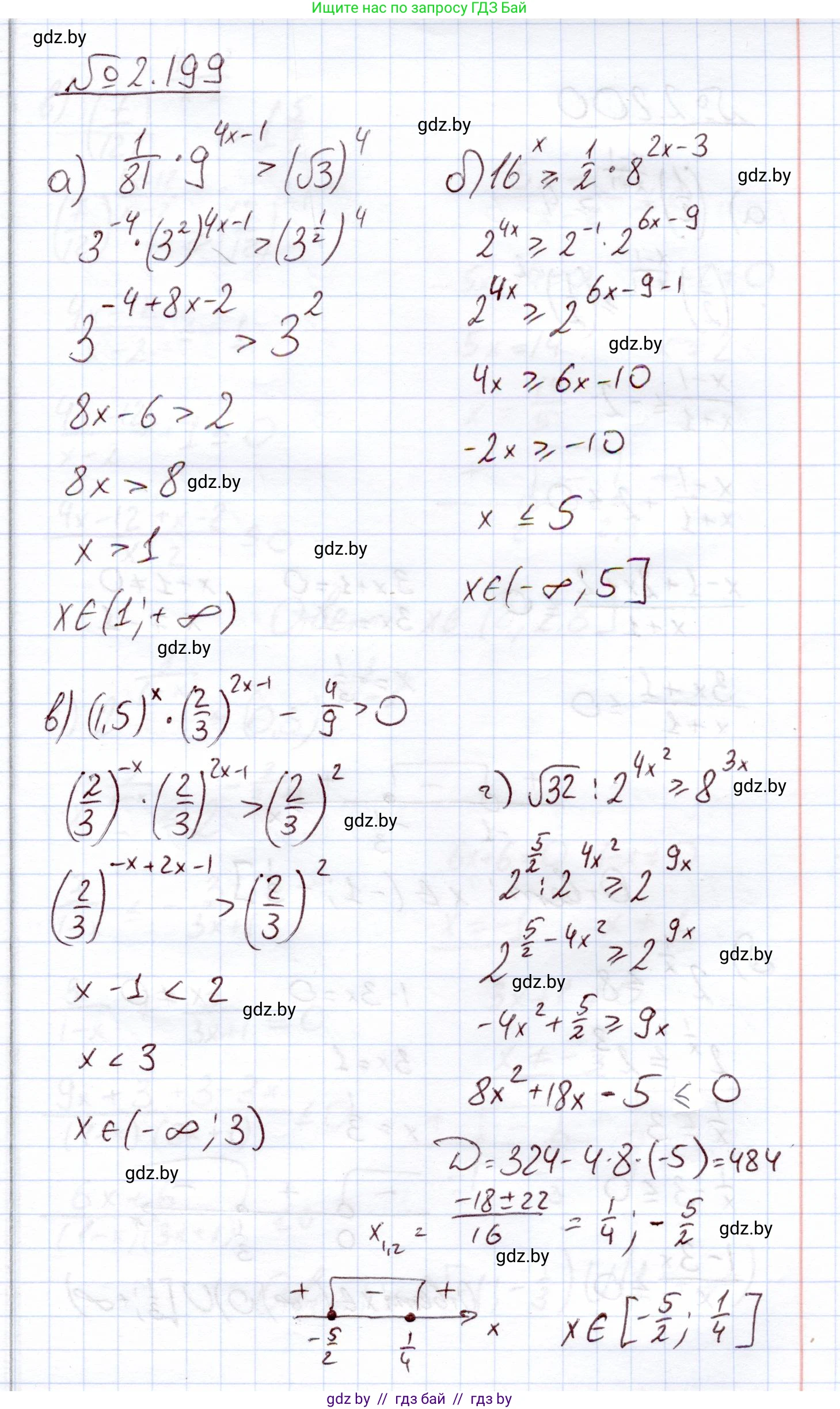 Алгебра, 11 класс Учебник, авторы: Арефьева Ирина Глебовна, Пирютко Ольга Николаевна, издательство Народная асвета, Минск, 2020, бирюзового цвета, страница 93, номер 2.199, Решение