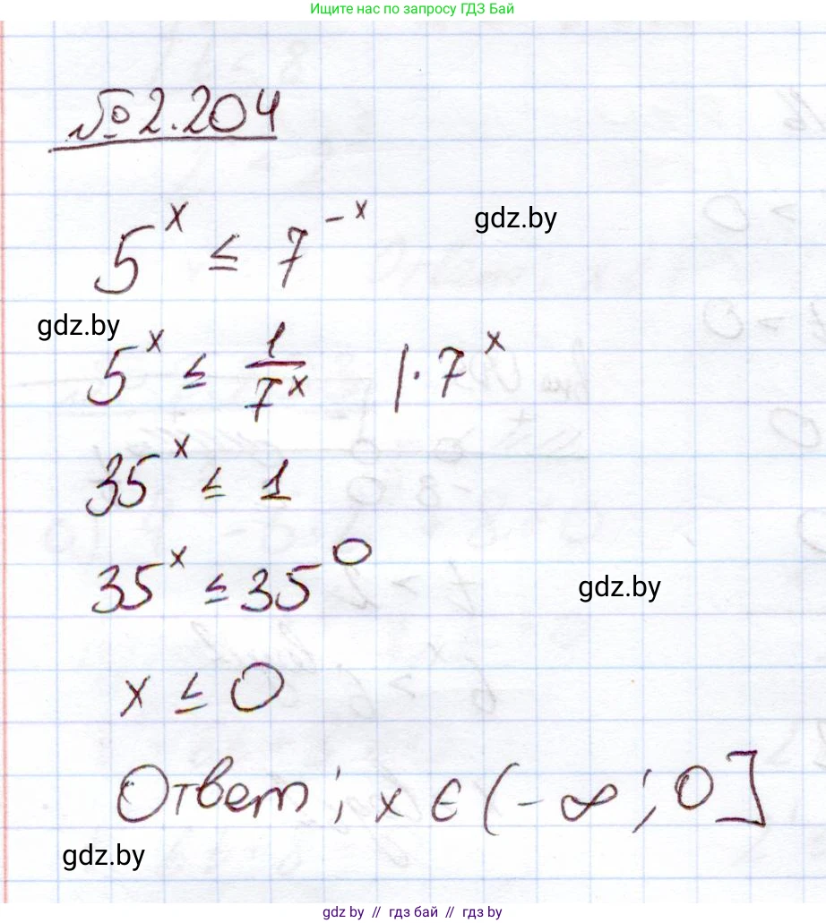 Алгебра, 11 класс Учебник, авторы: Арефьева Ирина Глебовна, Пирютко Ольга Николаевна, издательство Народная асвета, Минск, 2020, бирюзового цвета, страница 94, номер 2.204, Решение
