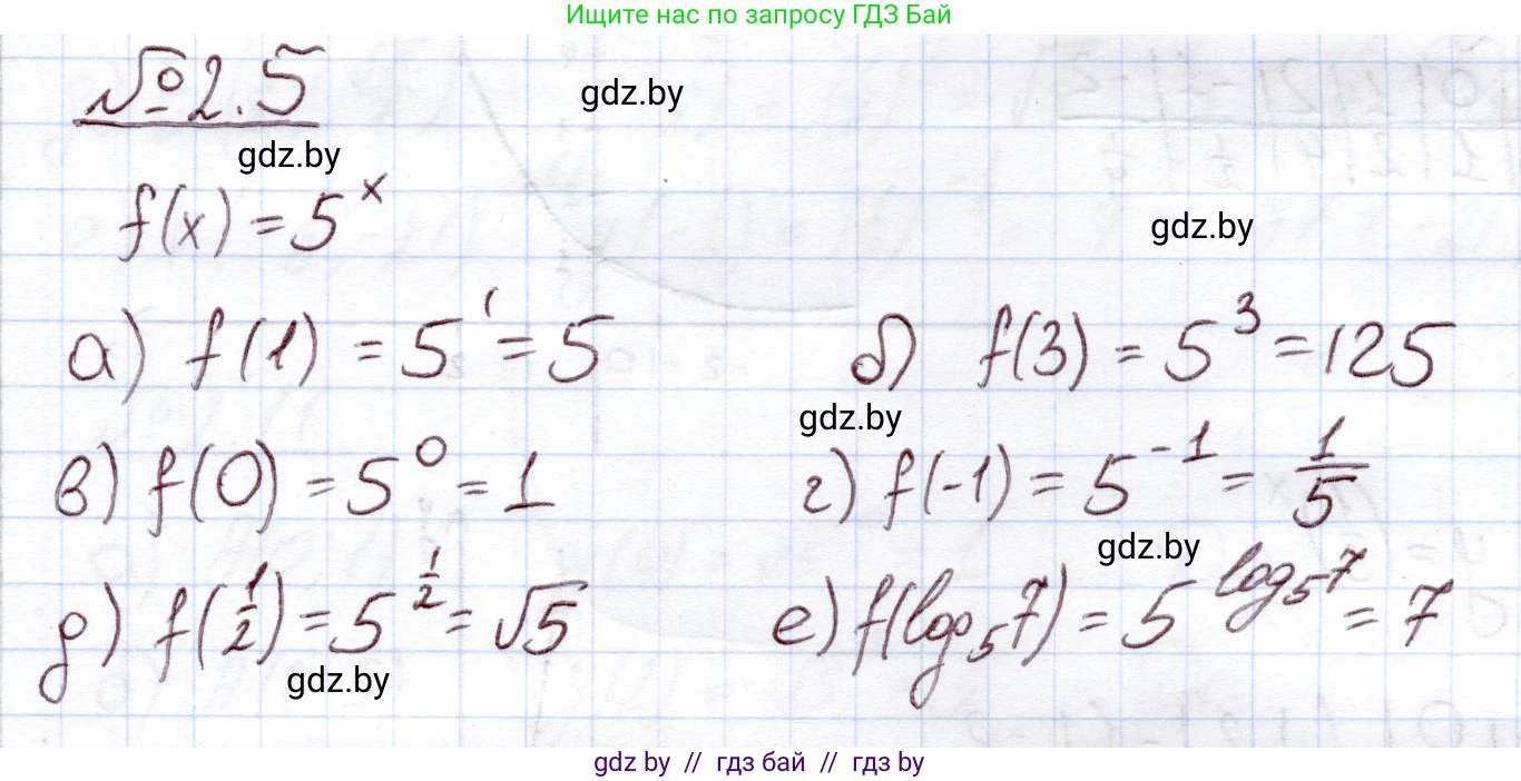 Алгебра, 11 класс Учебник, авторы: Арефьева Ирина Глебовна, Пирютко Ольга Николаевна, издательство Народная асвета, Минск, 2020, бирюзового цвета, страница 52, номер 2.5, Решение