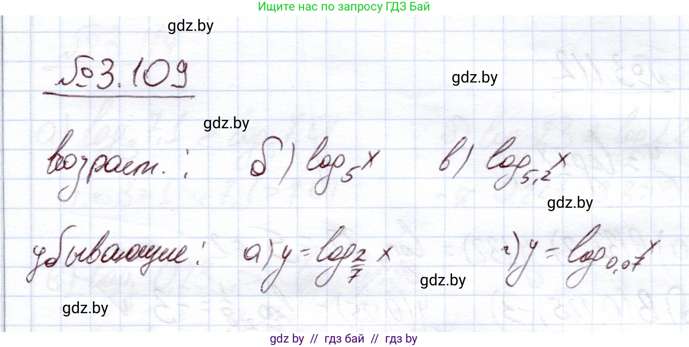 Алгебра, 11 класс Учебник, авторы: Арефьева Ирина Глебовна, Пирютко Ольга Николаевна, издательство Народная асвета, Минск, 2020, бирюзового цвета, страница 126, номер 3.109, Решение