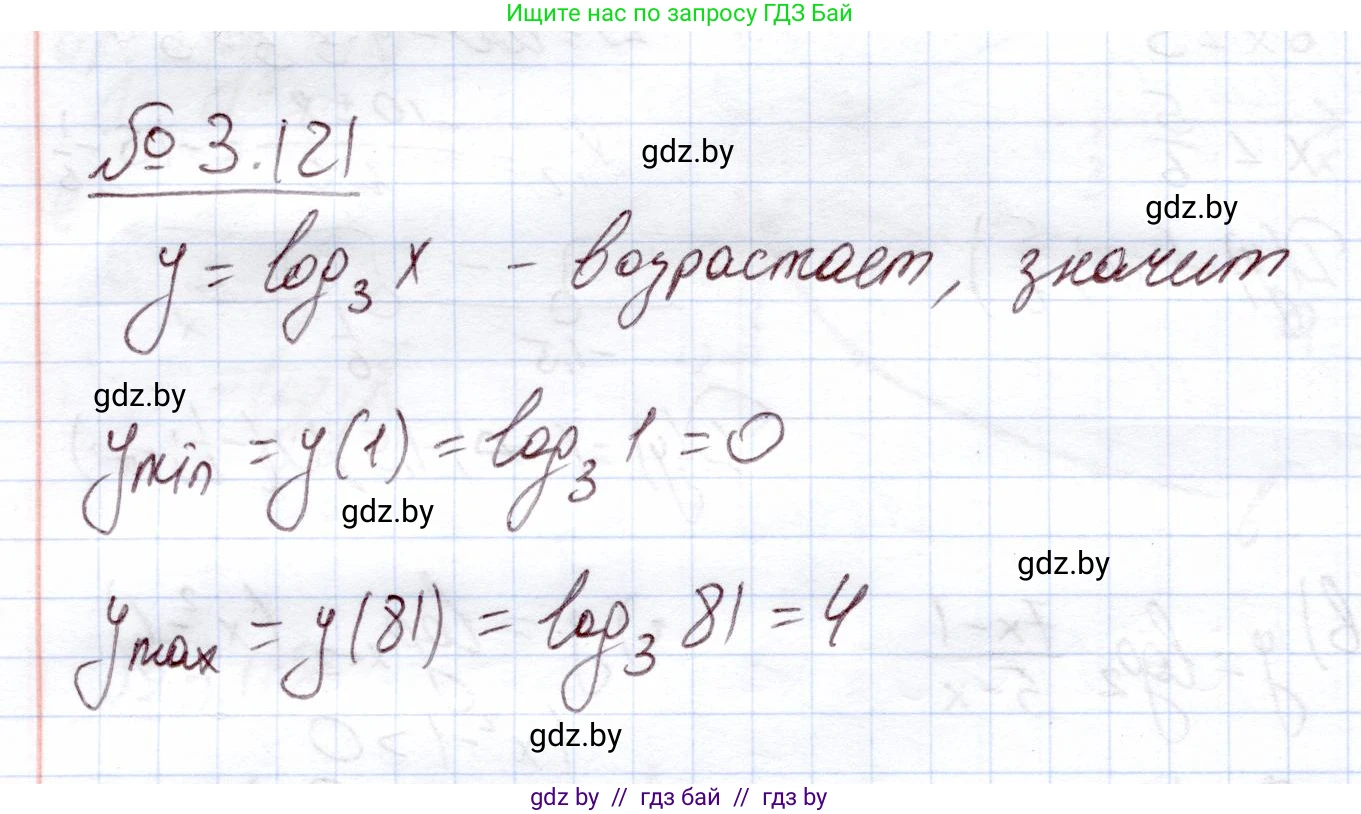 Алгебра, 11 класс Учебник, авторы: Арефьева Ирина Глебовна, Пирютко Ольга Николаевна, издательство Народная асвета, Минск, 2020, бирюзового цвета, страница 128, номер 3.121, Решение