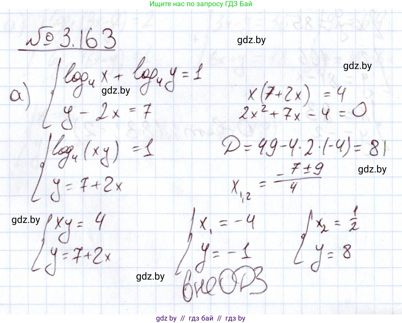 Алгебра, 11 класс Учебник, авторы: Арефьева Ирина Глебовна, Пирютко Ольга Николаевна, издательство Народная асвета, Минск, 2020, бирюзового цвета, страница 141, номер 3.163, Решение