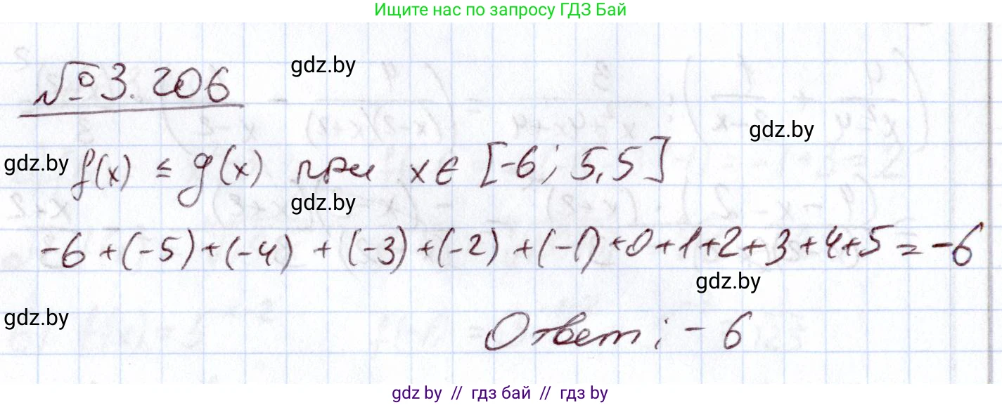 Алгебра, 11 класс Учебник, авторы: Арефьева Ирина Глебовна, Пирютко Ольга Николаевна, издательство Народная асвета, Минск, 2020, бирюзового цвета, страница 146, номер 3.206, Решение