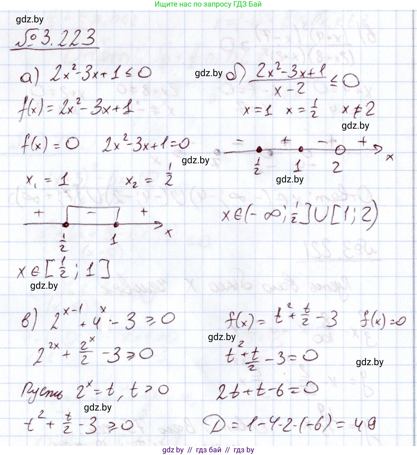 Алгебра, 11 класс Учебник, авторы: Арефьева Ирина Глебовна, Пирютко Ольга Николаевна, издательство Народная асвета, Минск, 2020, бирюзового цвета, страница 147, номер 3.223, Решение