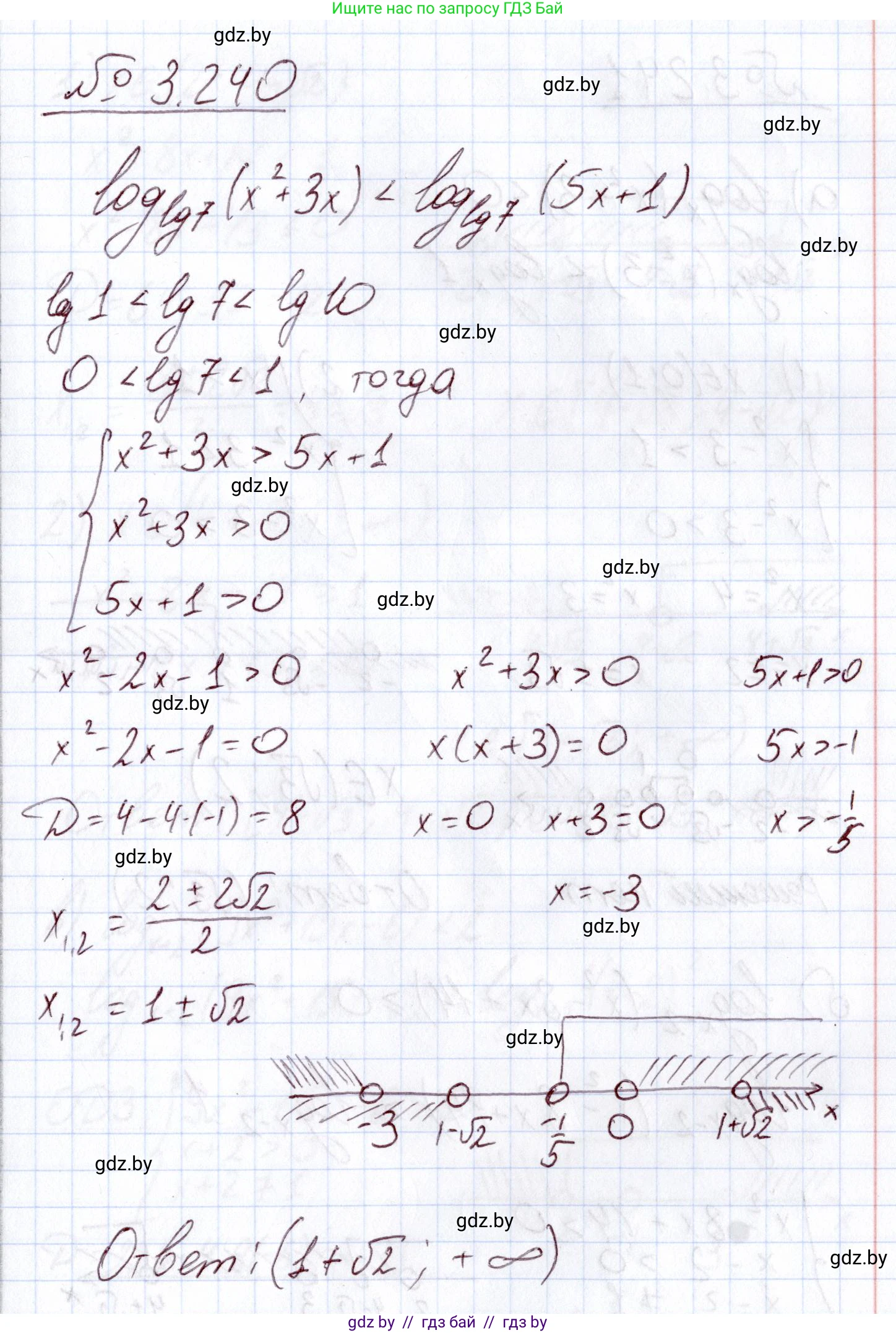 Алгебра, 11 класс Учебник, авторы: Арефьева Ирина Глебовна, Пирютко Ольга Николаевна, издательство Народная асвета, Минск, 2020, бирюзового цвета, страница 158, номер 3.240, Решение