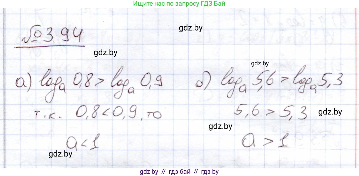 Алгебра, 11 класс Учебник, авторы: Арефьева Ирина Глебовна, Пирютко Ольга Николаевна, издательство Народная асвета, Минск, 2020, бирюзового цвета, страница 124, номер 3.94, Решение